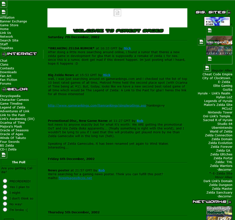 A website with a green background and black and white text.