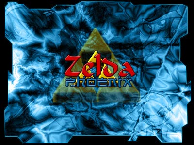 A square image with a blue lightning effect in the background. The Triforce and "Zelda Phoenix" are in the center of the image.